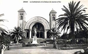 Oran - Cathedrale et Statue Jeanne d'Arc